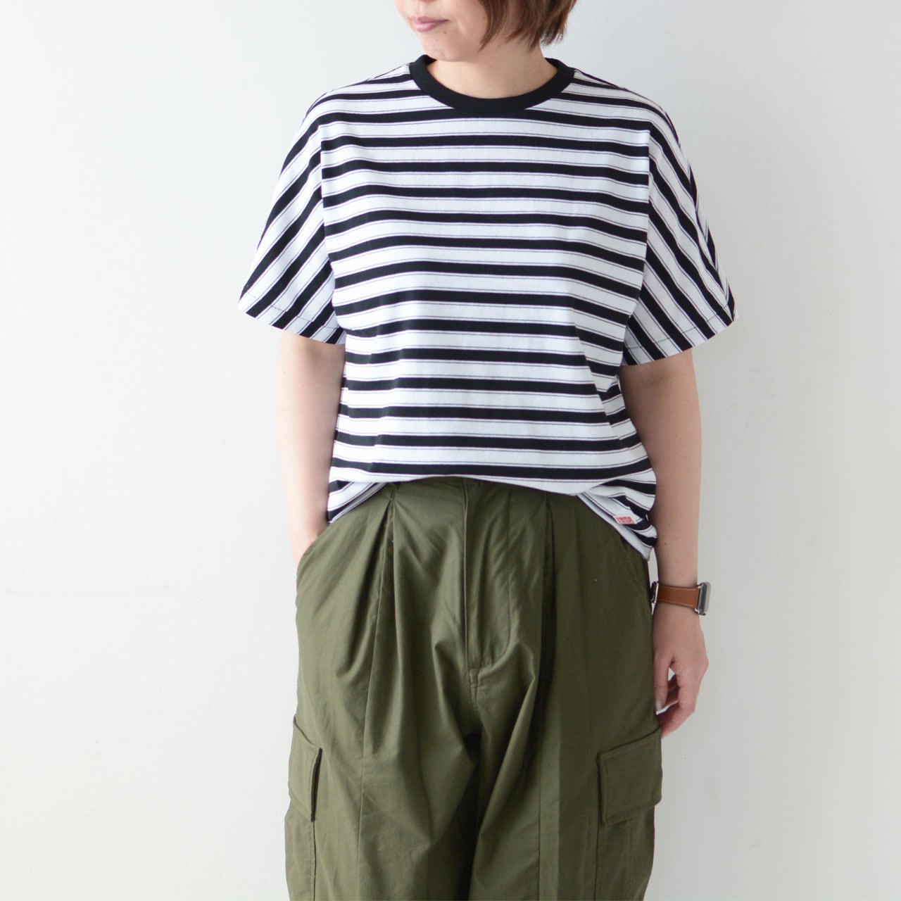 DANTON [ダントン] W DOLMAN SLEEVE T-SHIRT BODER [DT-C0201TCB-B