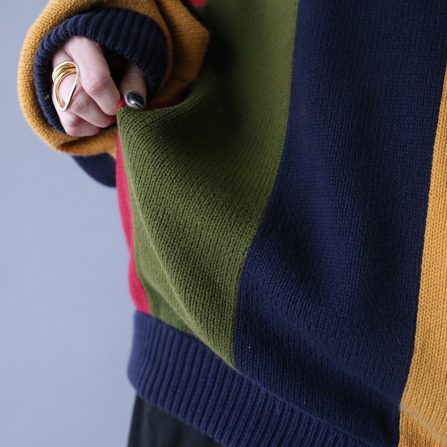 "TOMMY HILFIGER" good coloring over silhouette cotton sweater