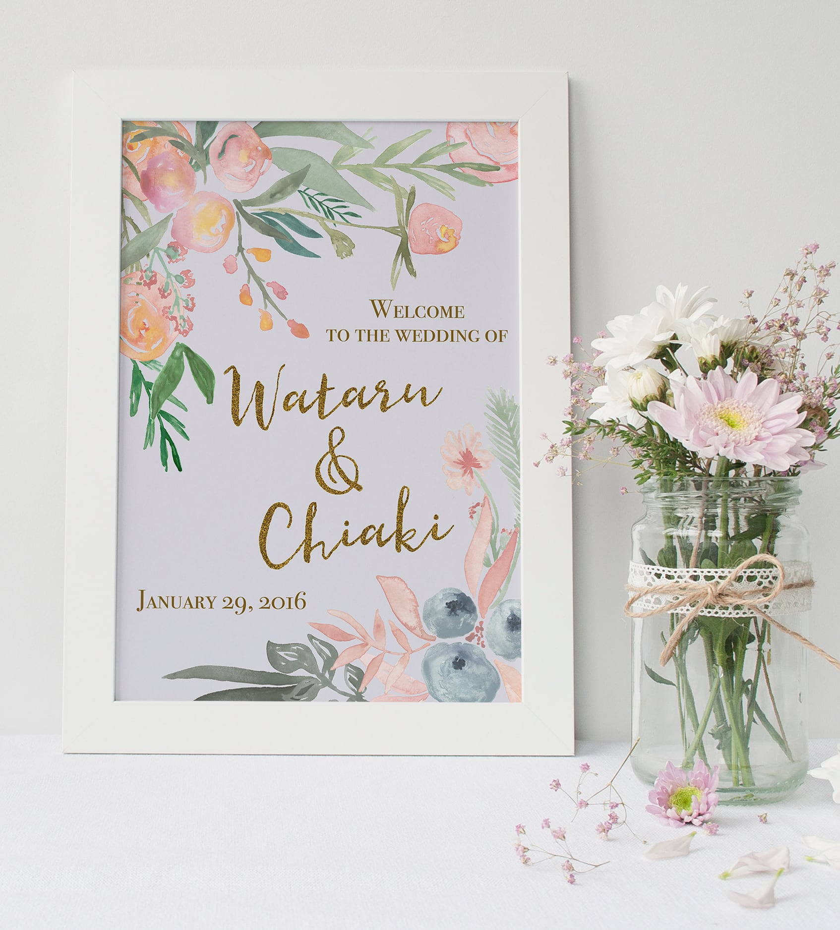 【ピーチベリー】オーダーメイドウェルカムボード