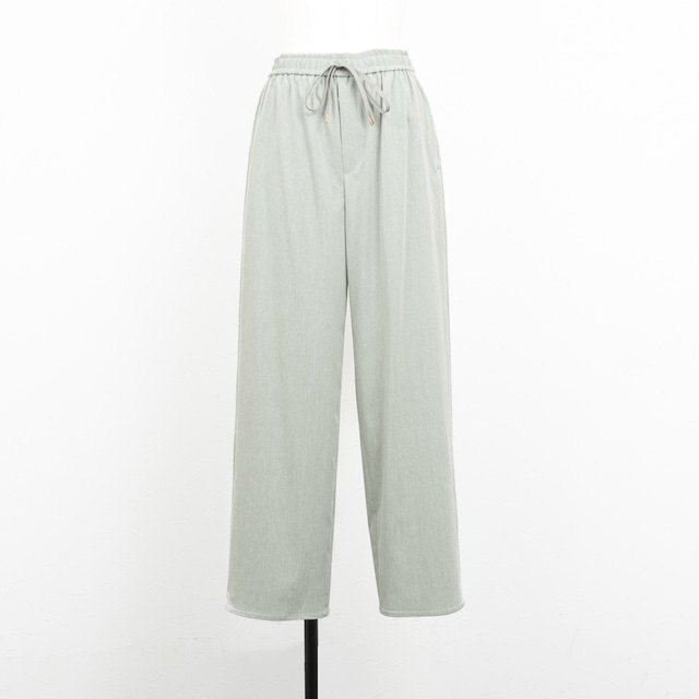 【Doneeyu／ドニーユ】レーヨンリネンストレッチワイドパンツ（グレージュ）