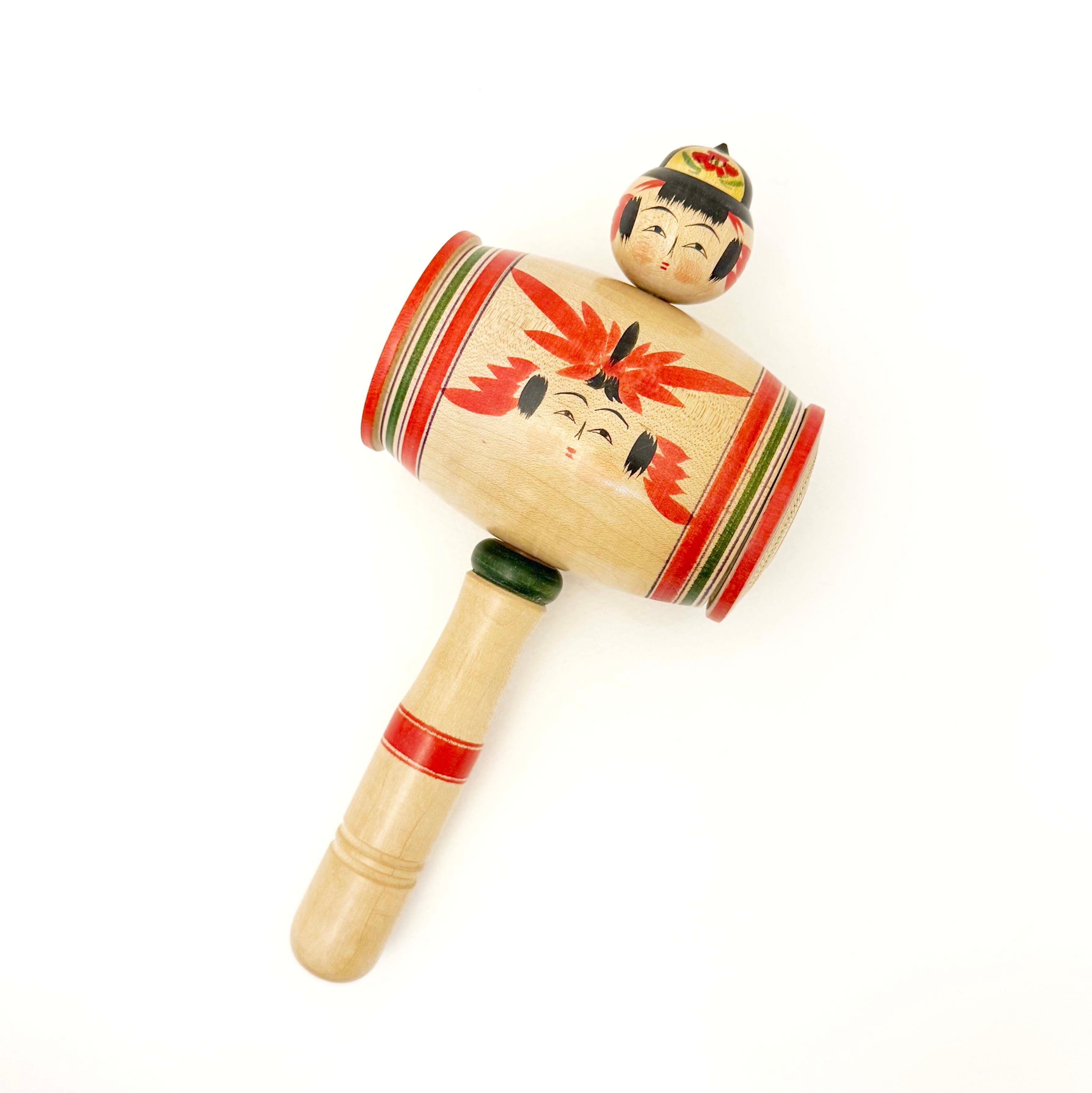 木地玩具 独楽入り小槌 （蔵王高湯系 / 梅木修一工人）