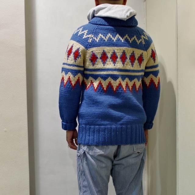 1950-60s Vintage Cowichan Sweater / 60年代 ダイヤ柄 ヴィンテージ ...