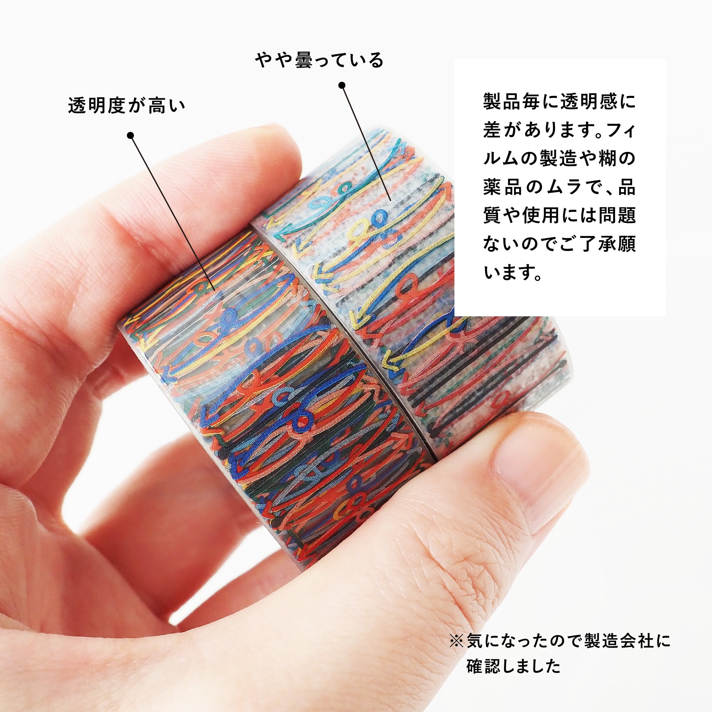 手描き文字・筆記体｜15mm｜透明マスキングテープ | ASANEL