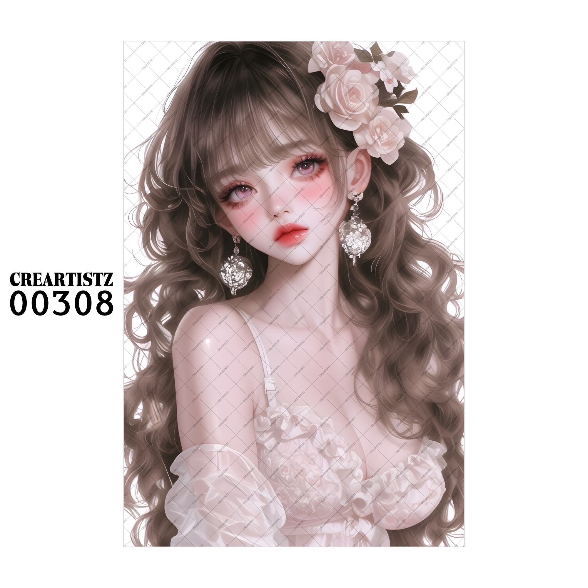 00308 ガール キュート オリジナル ペーパー/ステッカー 4枚セット CREARTISTZ