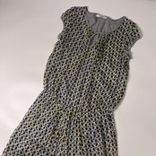 MARELLA マレーラ シルク&コットン 総柄 デザインワンピース 42/グレー イエロー