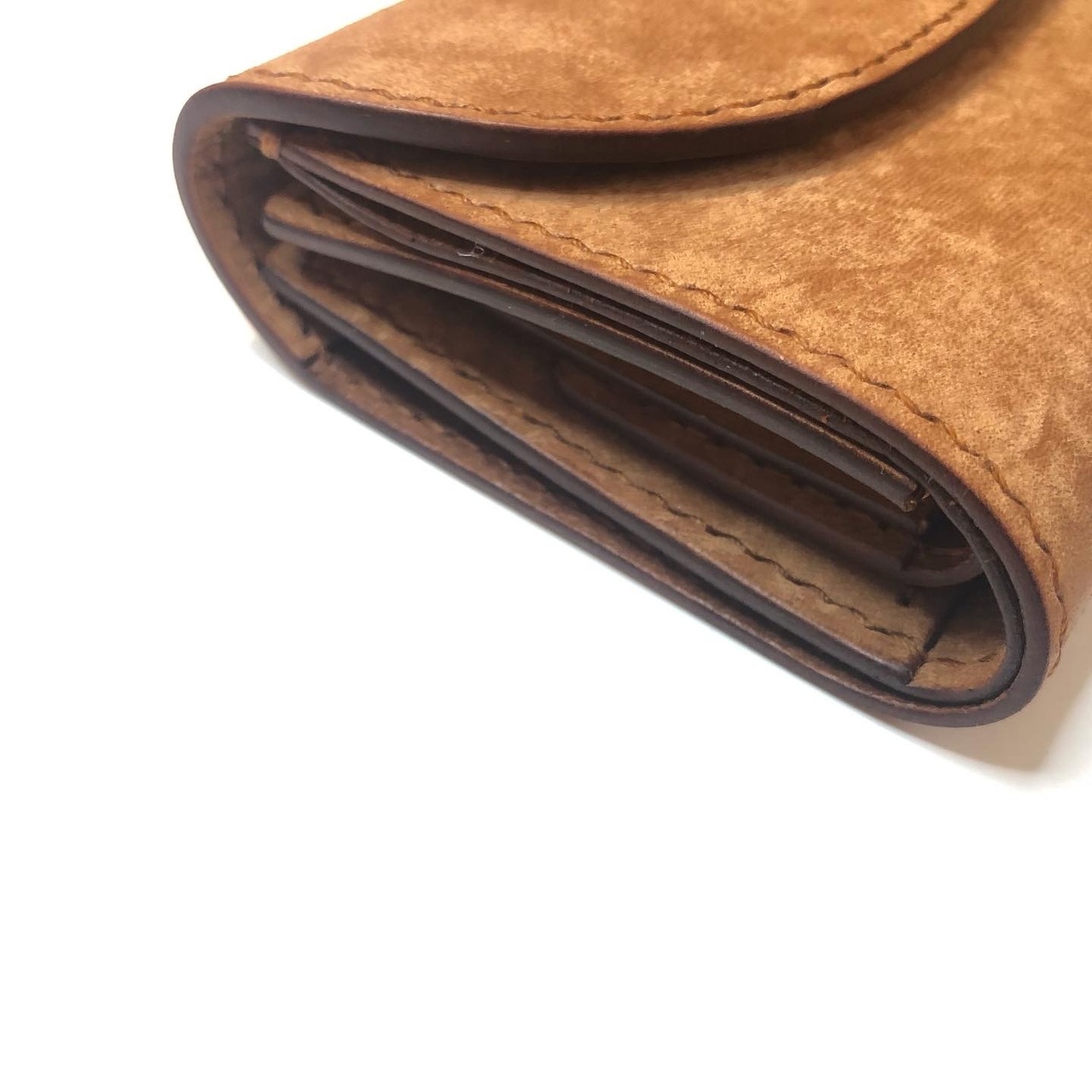 【MIDDLE WALLET】三つ折り財布　ウィスキーブラウン