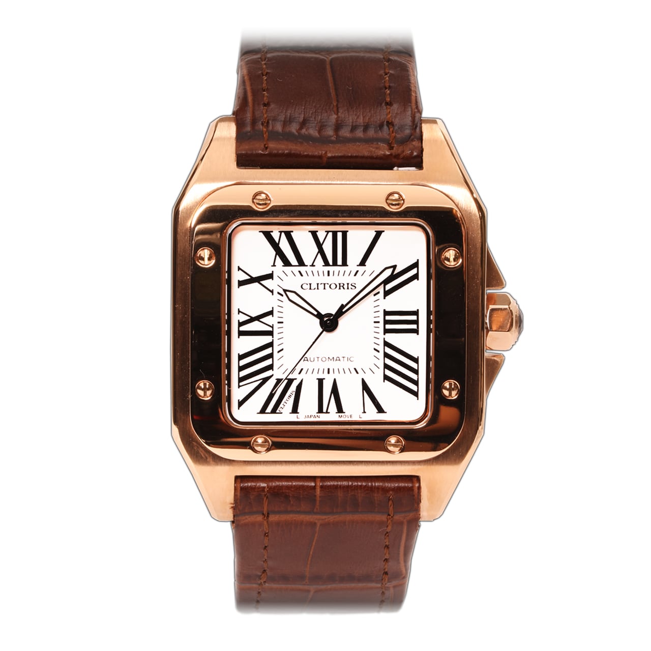 【Clito●is】Men's WATCH GOLD TANK DESIGN メンズ ウォッチ 機械式ムーブメント 男性用腕時計