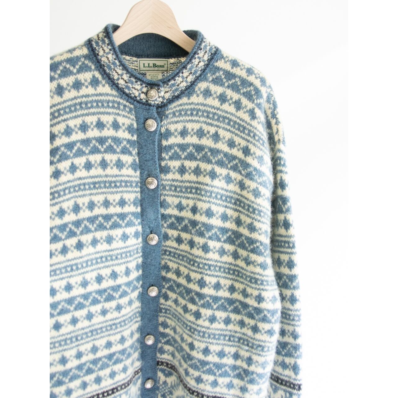 【L.L.Bean】Made in U.S.A. Wool-Nylon Fair Isle Cardigan（エルエルビーン アメリカ製ウールナイロンフェアアイルカーディガン セーター）