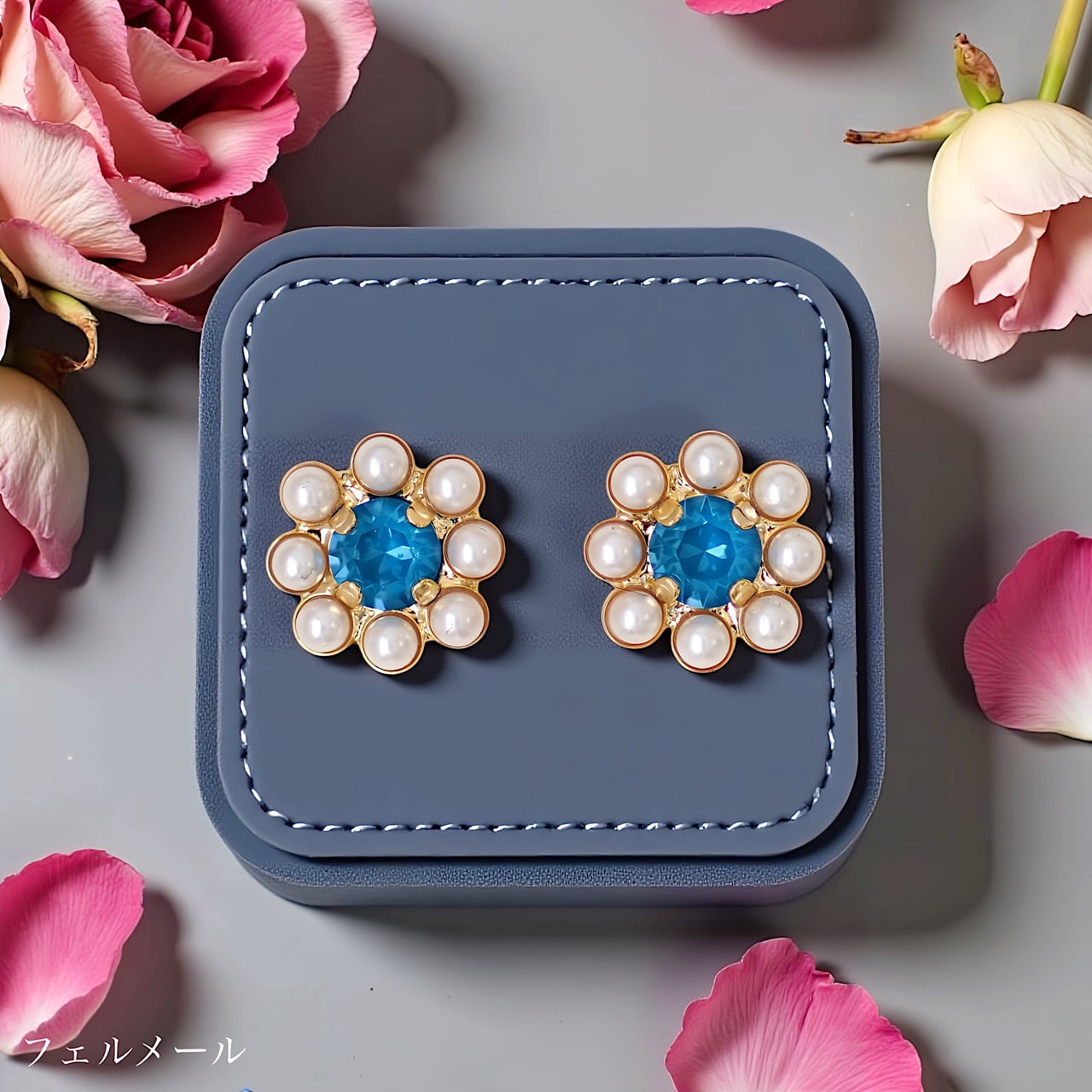 MAKI NUMOTO フラワーモチーフ ピアス さくらもち