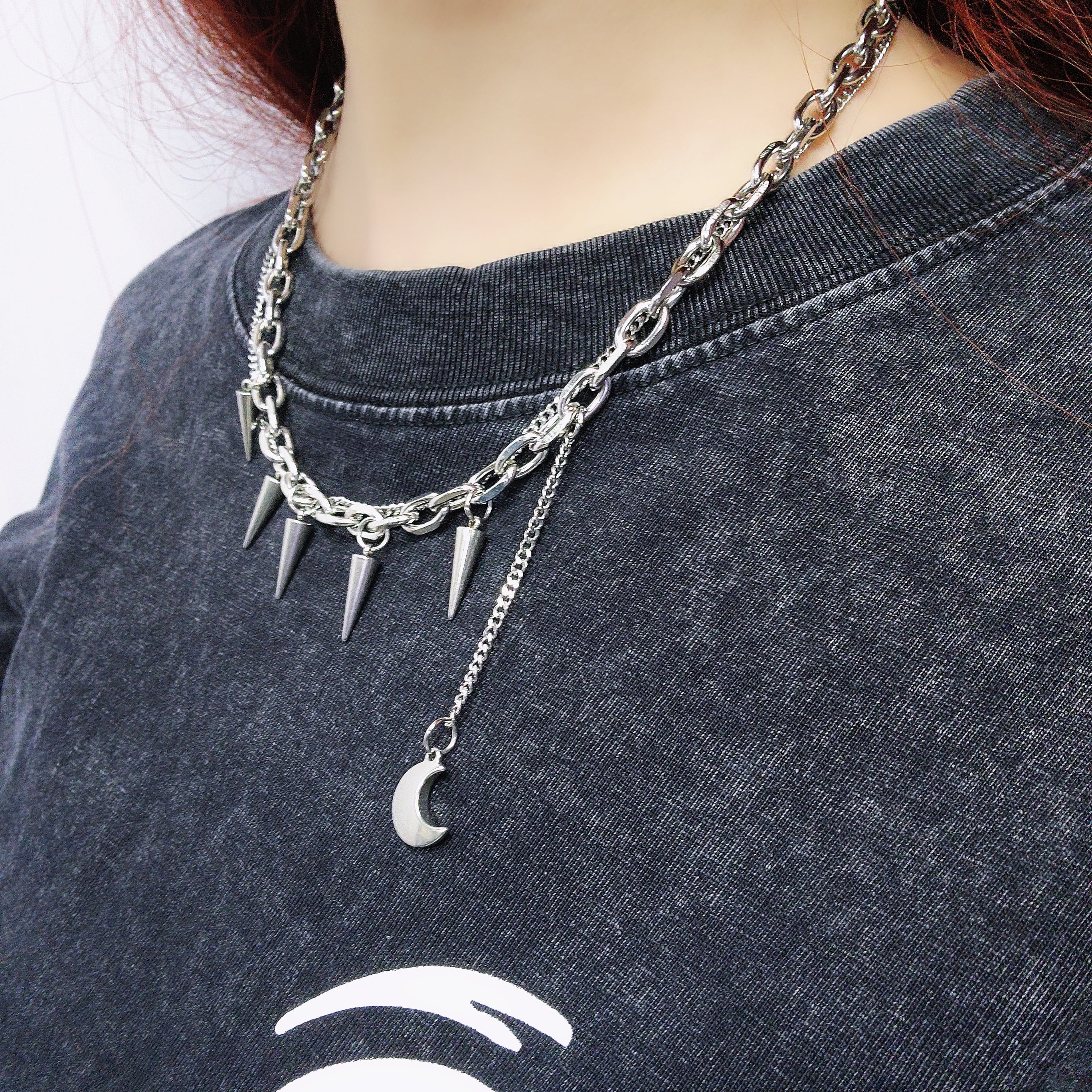 BASE総合ショップ1位記念祭》 CRESCENT MOON SPIKE NECKLACE | NIER