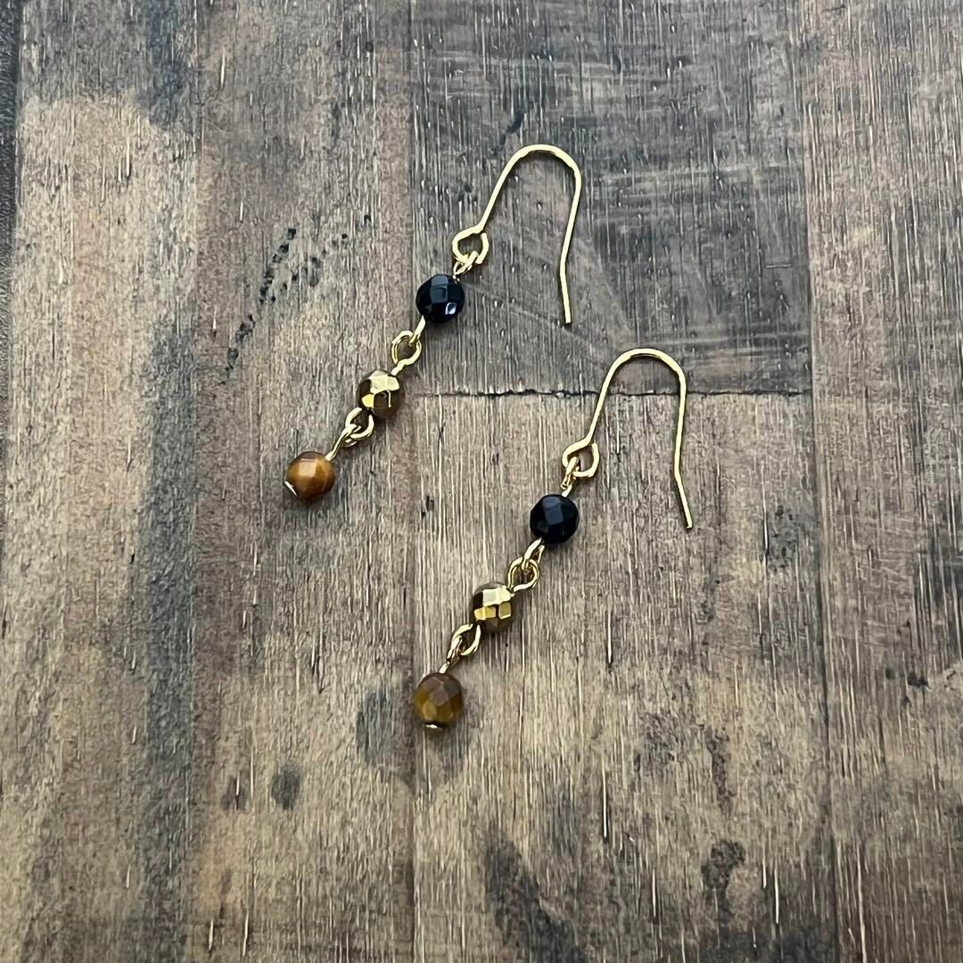 かっこいいブラックオニキスパイプロングピアスチャーム＊ かっこいいブラックオニキスパイプロングピアスチャーム＊