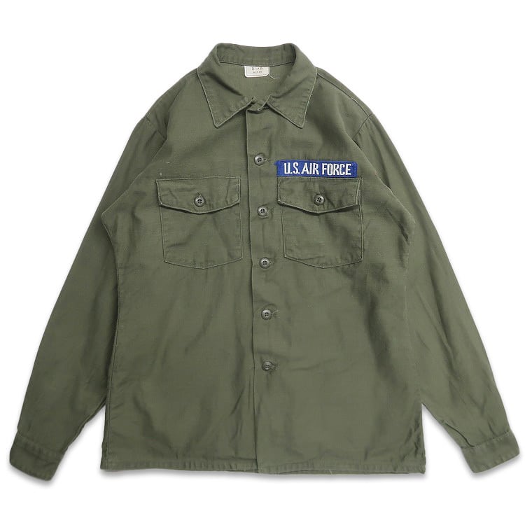 ミリタリーUS OG-107ユーティリティシャツ 60年代 60s US ARMY ユーティリティシャツ シャツ袖 OG 107 COTTON SATEE
