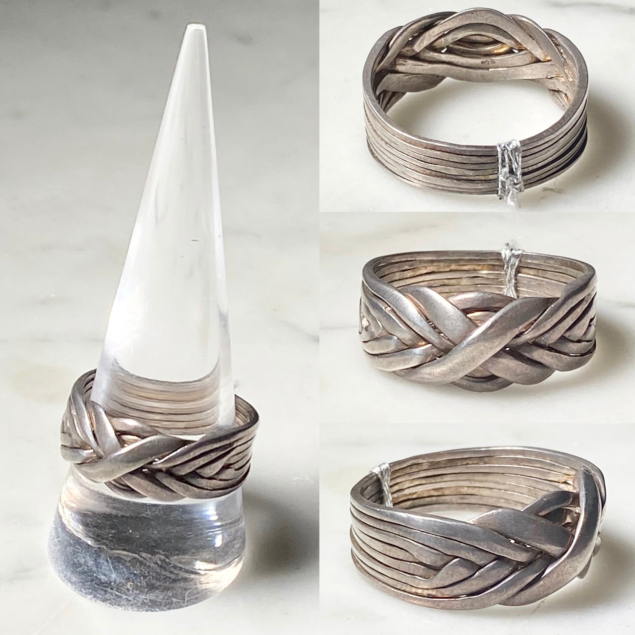 vintage silver puzzle ring