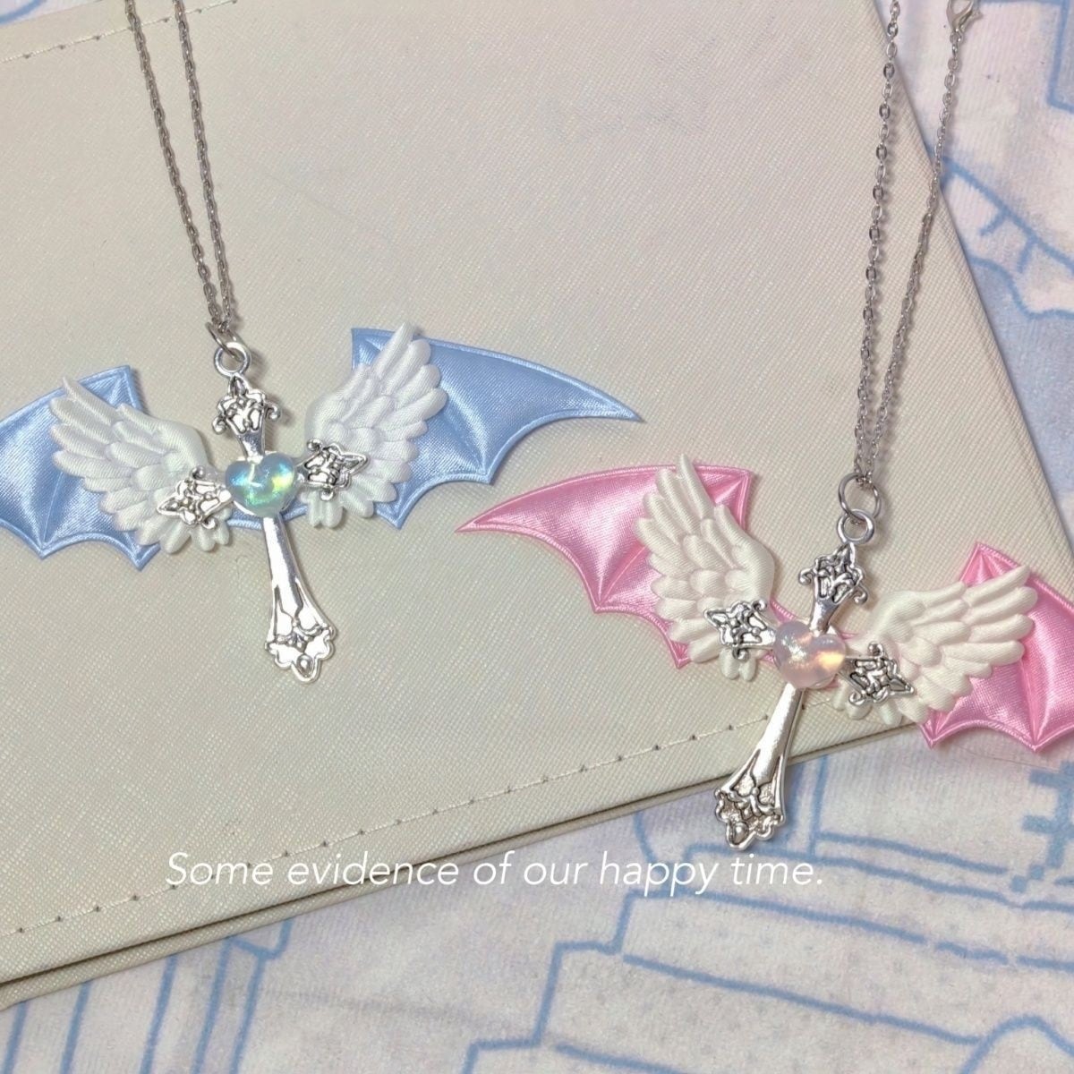 サブカル 服 地雷系 通販 天使界隈 天使の羽 クロス ネックレス エンジェル アクセサリー