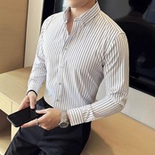 wrinkle striped shirt 00108