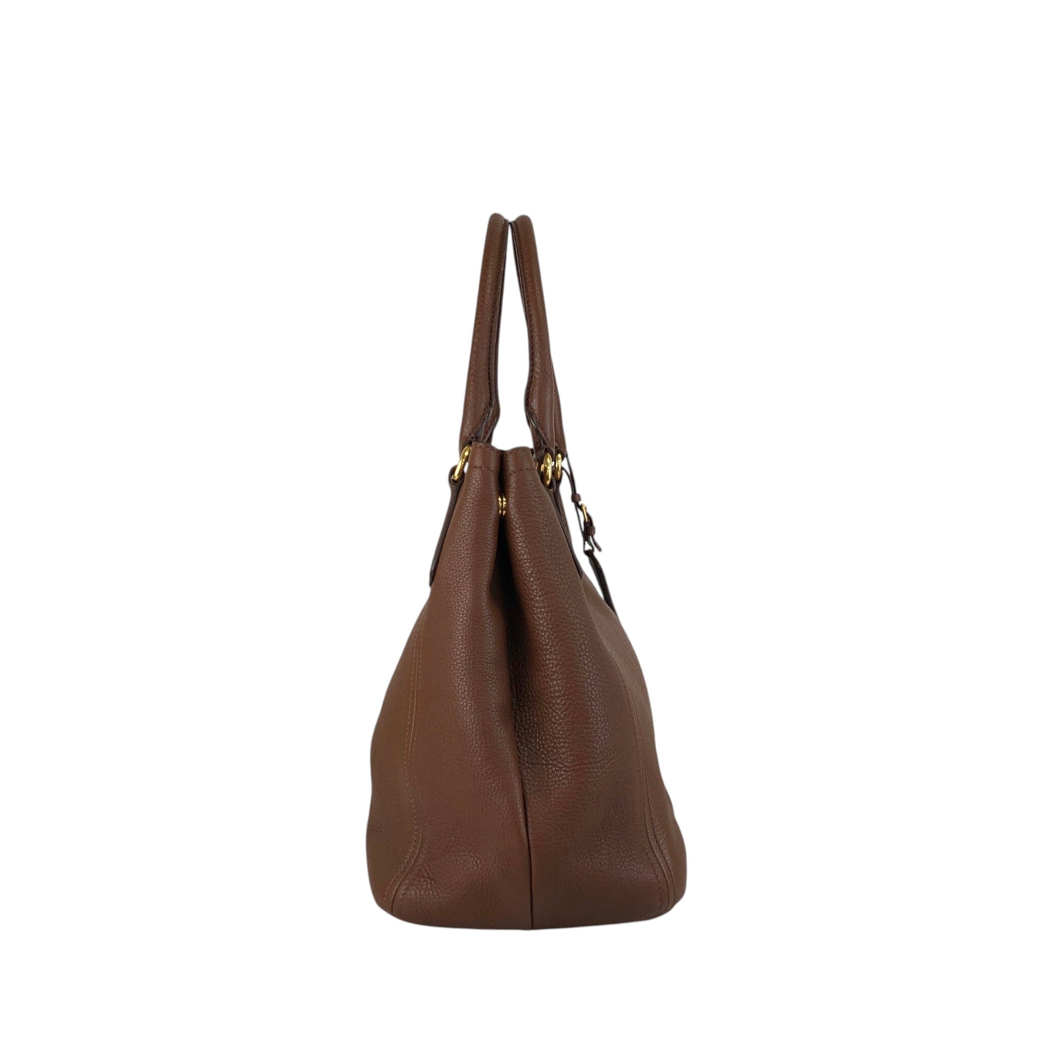 PRADA プラダ ショルダーバッグ ブラウン ロゴ レザー 2WAY vintage