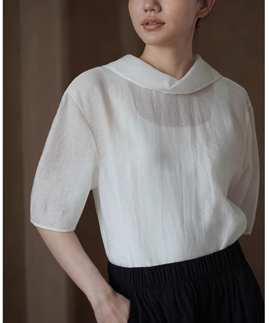 前後2wayシアーブラウス【t-10300】