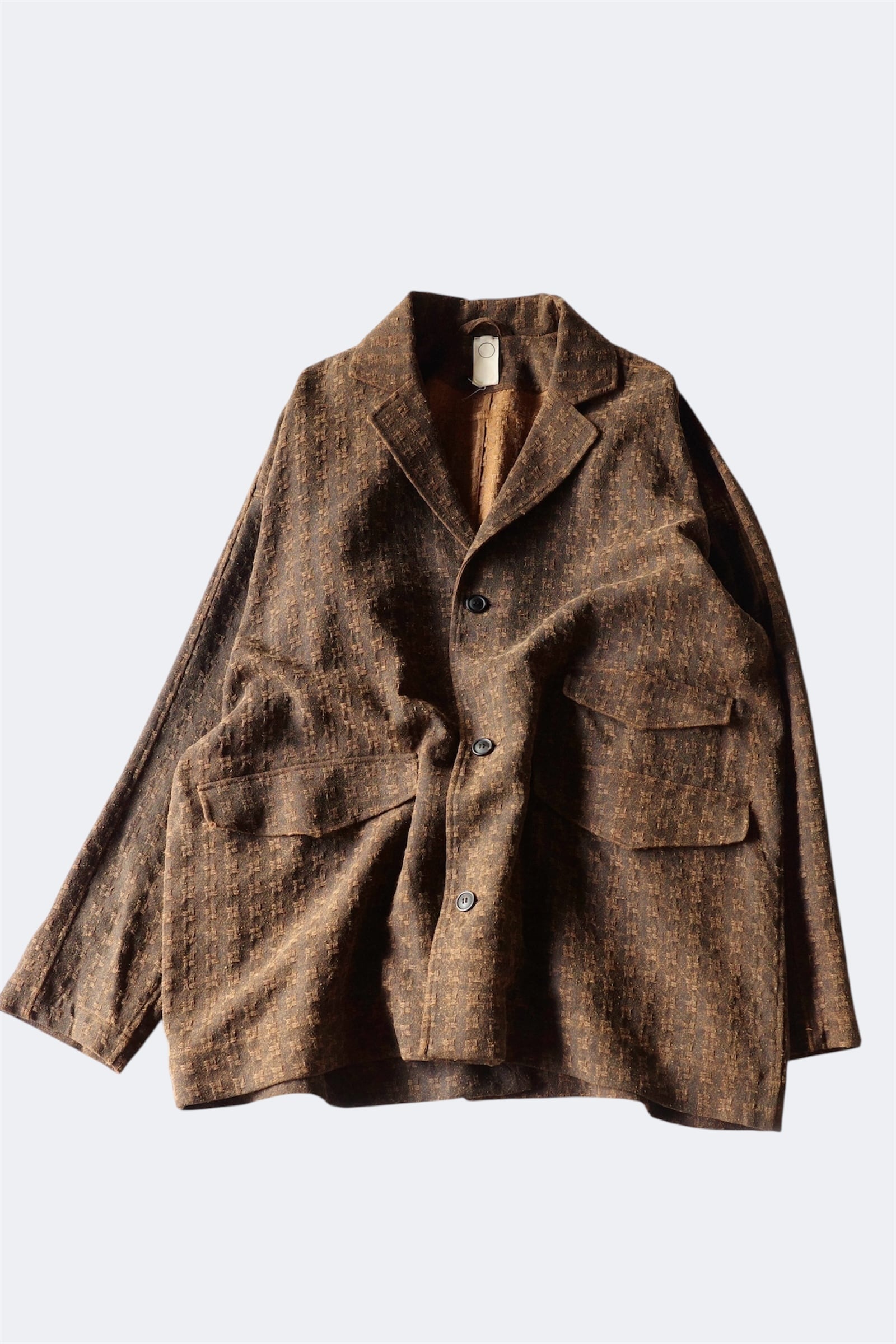 O project【BLAZER JACKET/ DORO DYED SILK COTTON -Dark Brown-】