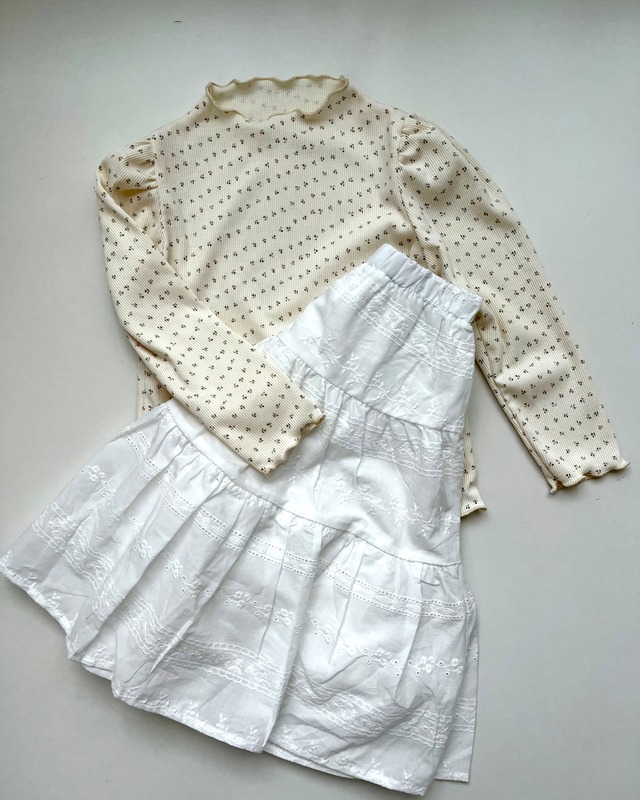 «即納» flower embroidery  skirt