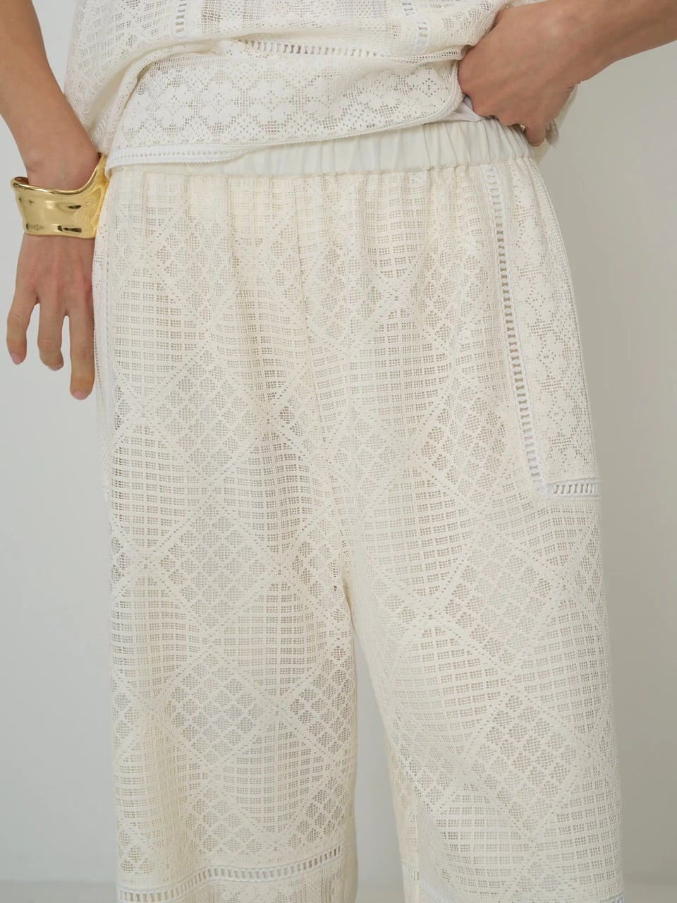 【CHIGNON】パッチワークレースパンツ　3561-051BZ