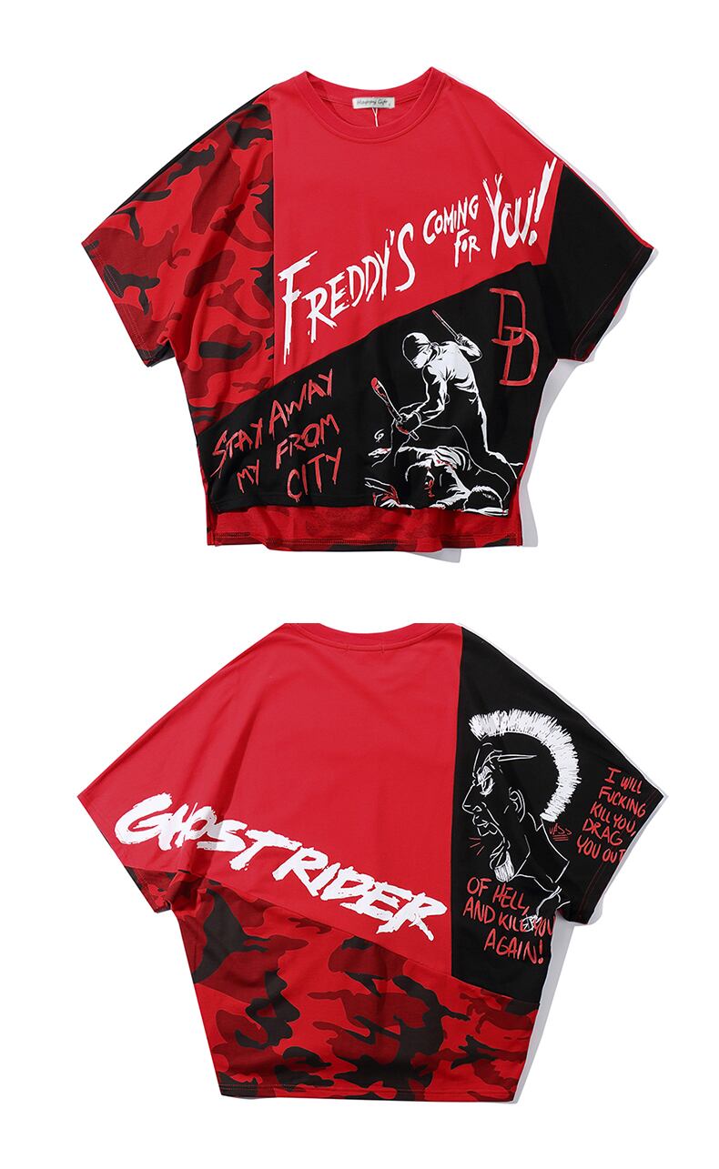 全2色 Tシャツ カットソー プリント カジュアル ストリート 