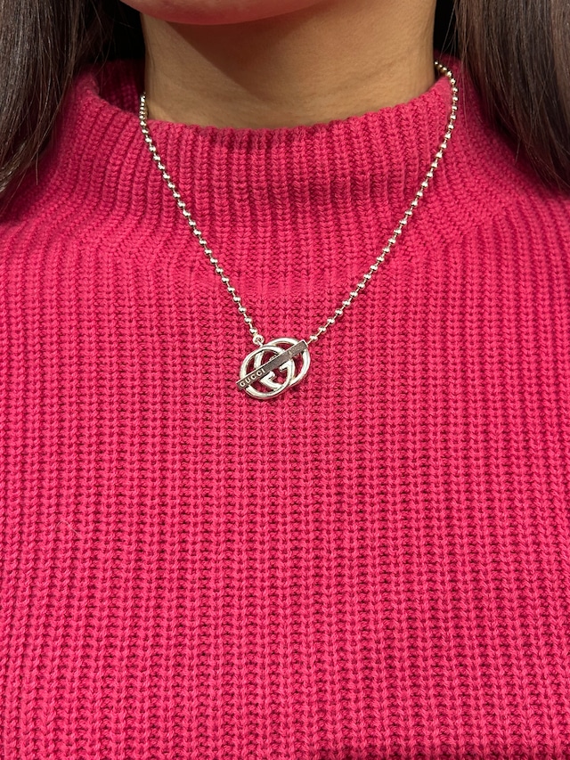 GUCCI / vintage ball chain GG necklace.