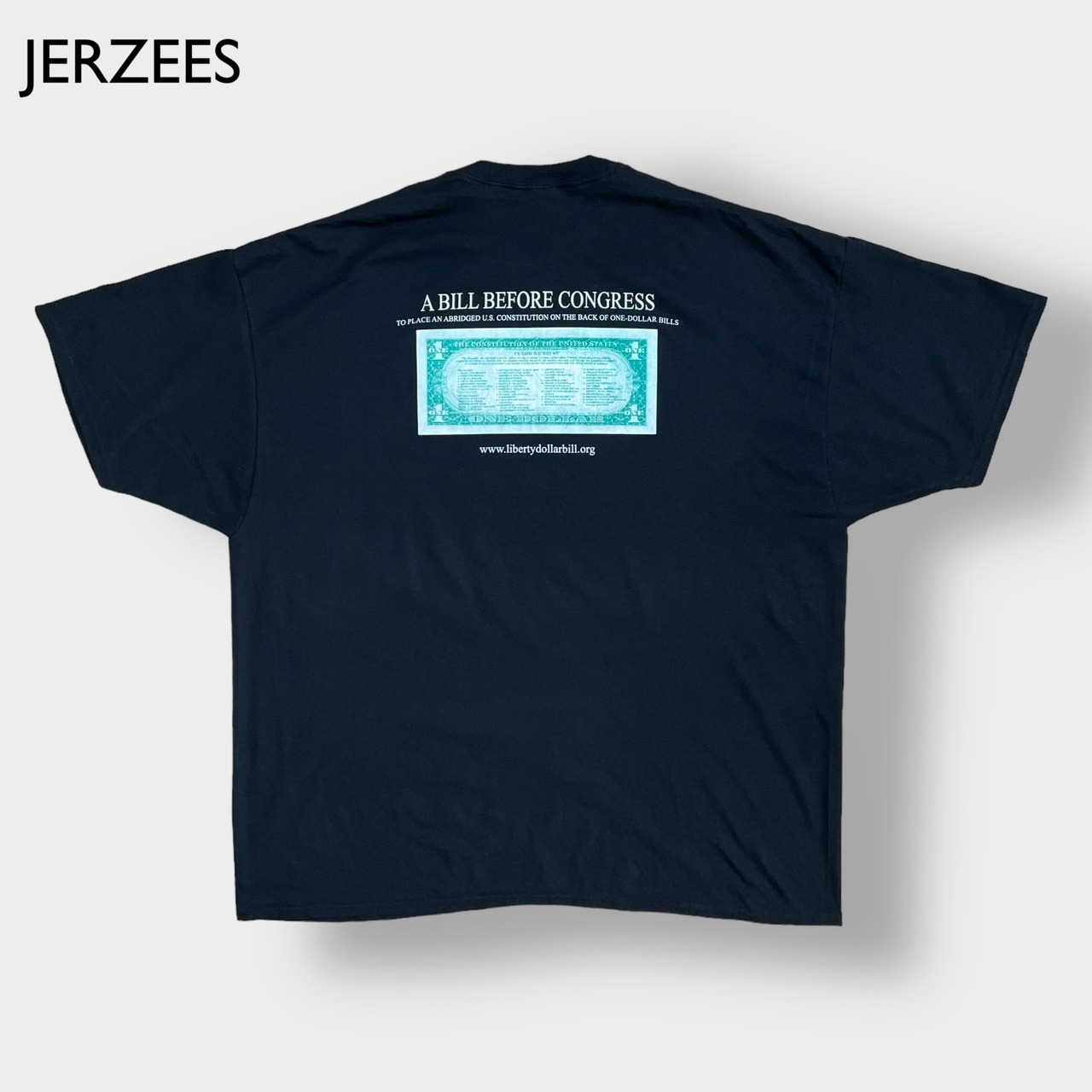 【JERZEES】3X ビッグシルエットワンポイント ロゴ プリント バックプリント Tシャツ ヘビーウェイトブランド 法案 半袖 US古着