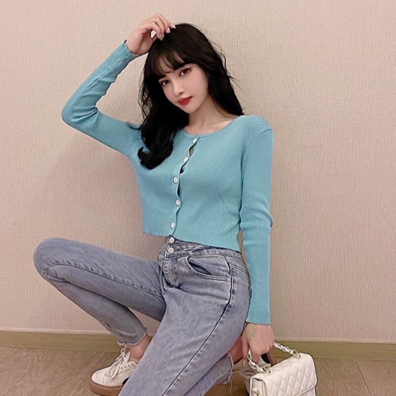 サマースタイルニットカーディガン薄手トップス ロング 夏物 ハンチェンe7941534608