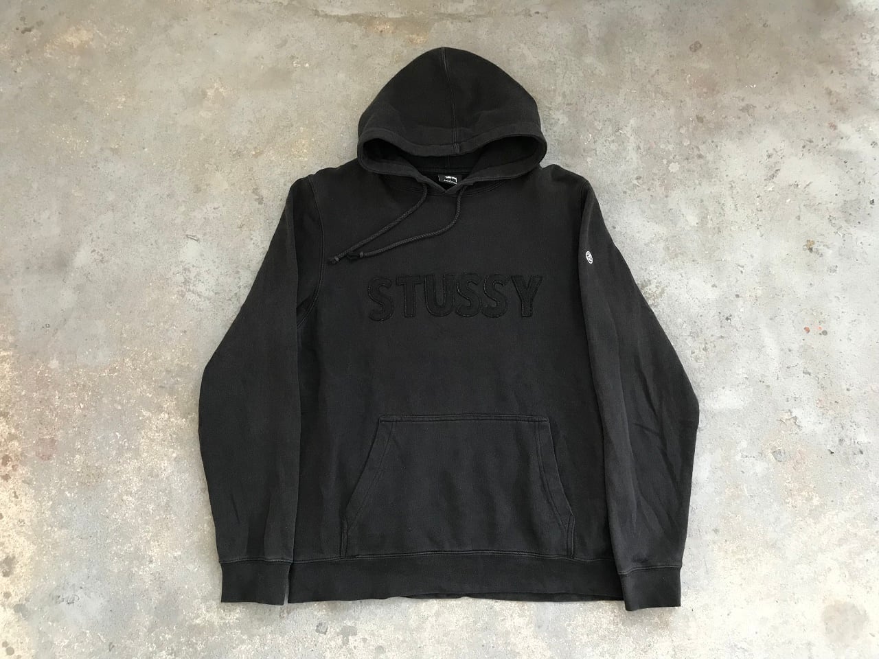 2000s Stussy felt patch hoodie MADE IN USA