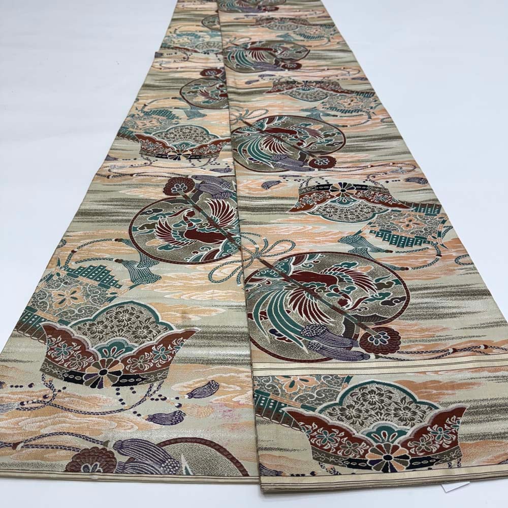 丸帯 アンティーク ヴィンテージ 全通 金帯 402cm 花嫁衣装 貸衣装 中古 リサイクル 結婚式 婚礼 着付け 舞台 きもの 着物 5093