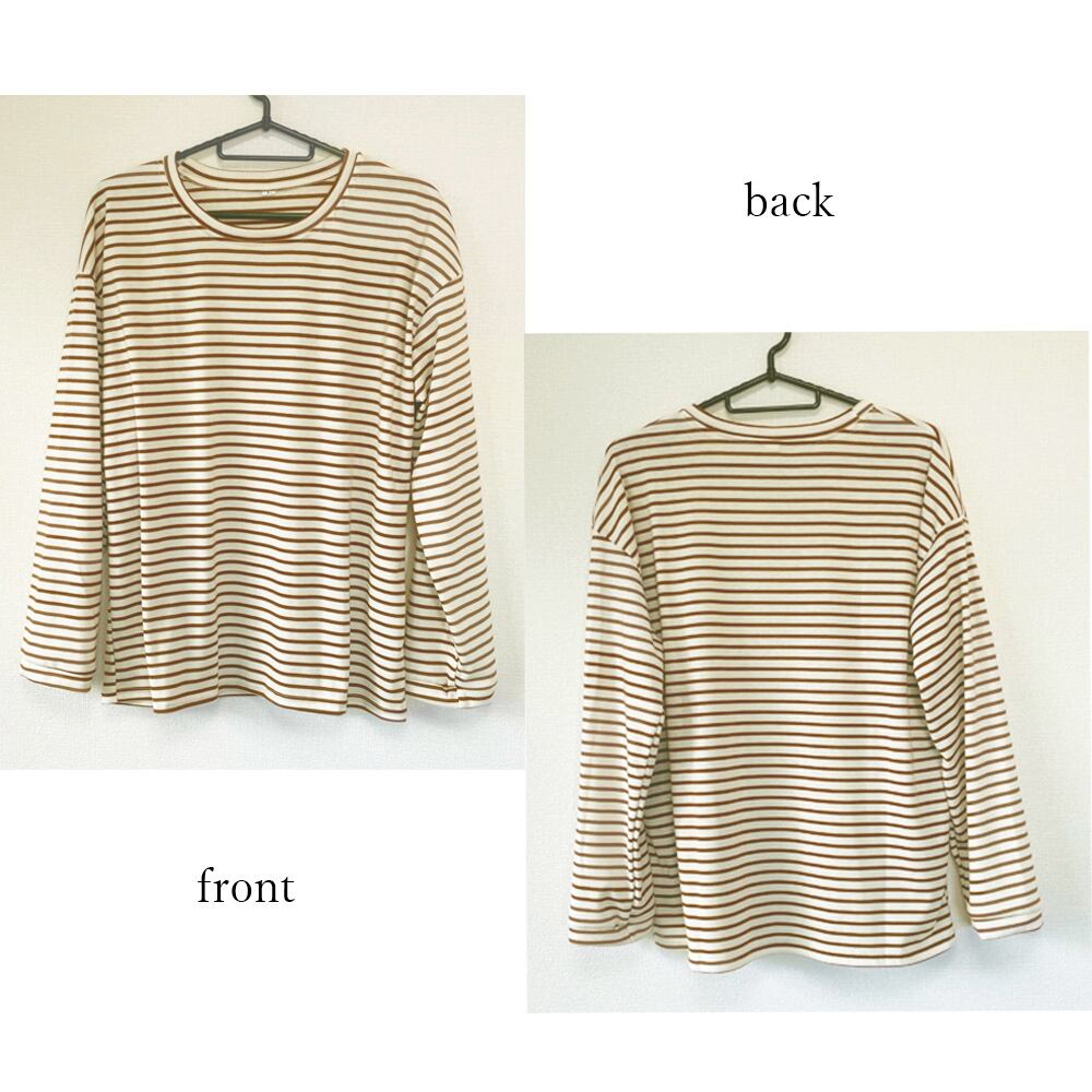 ボーダー Tシャツ 長袖 トップス レディース 春秋 韓国 きれいめ 大人 かわいい ゆったり おしゃれ ラウンドネック 大人可愛い 大人女子