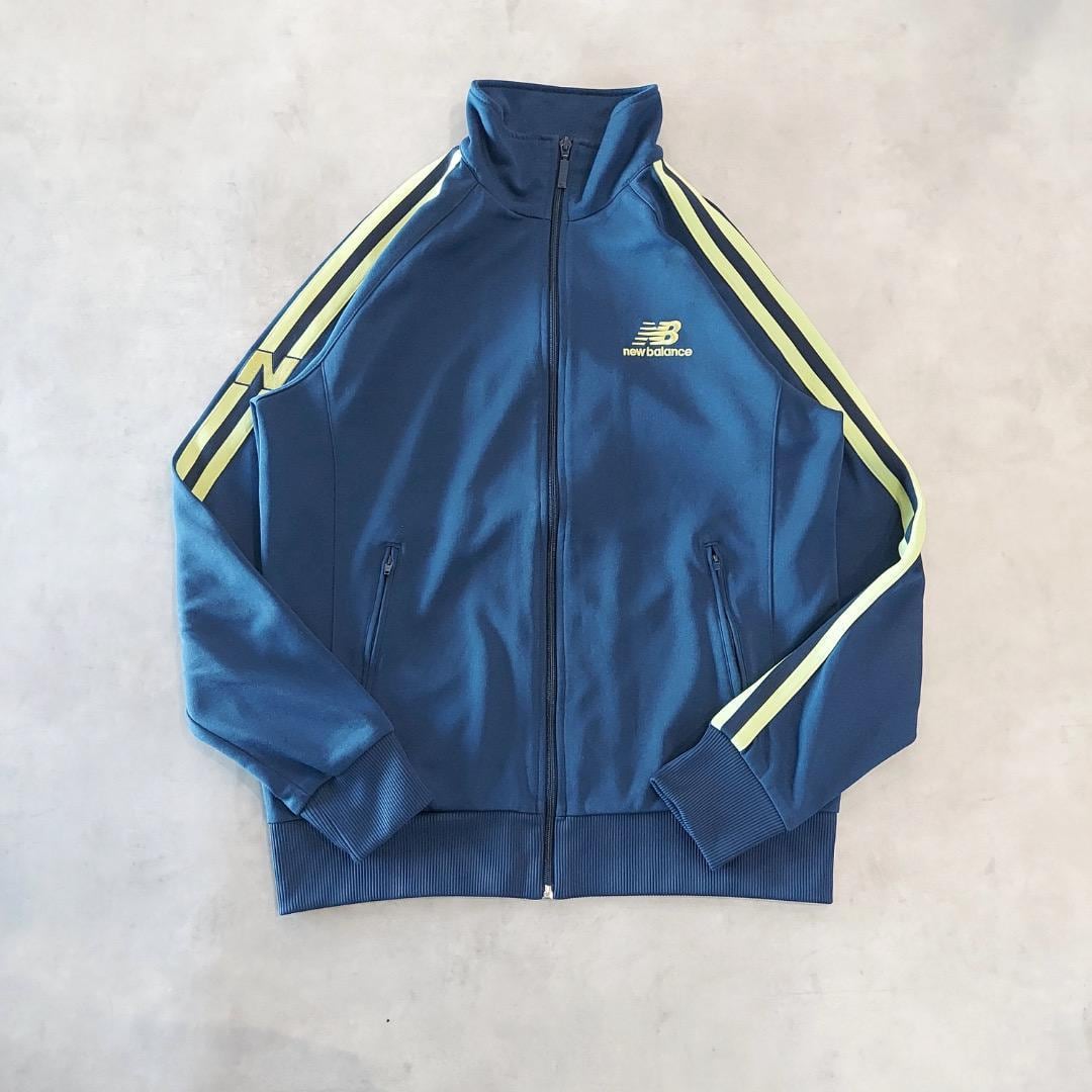 ニューバランス トラックジャケット 古着 ロゴ 刺繍 L 紺 緑 16226 | fuufu