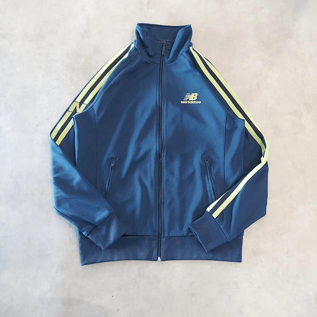 ニューバランス トラックジャケット 古着 ロゴ 刺繍 L 紺 緑 16226