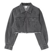 【X-girl】 OVERDYED ZIP UP DENIM JACKET【エックスガール】