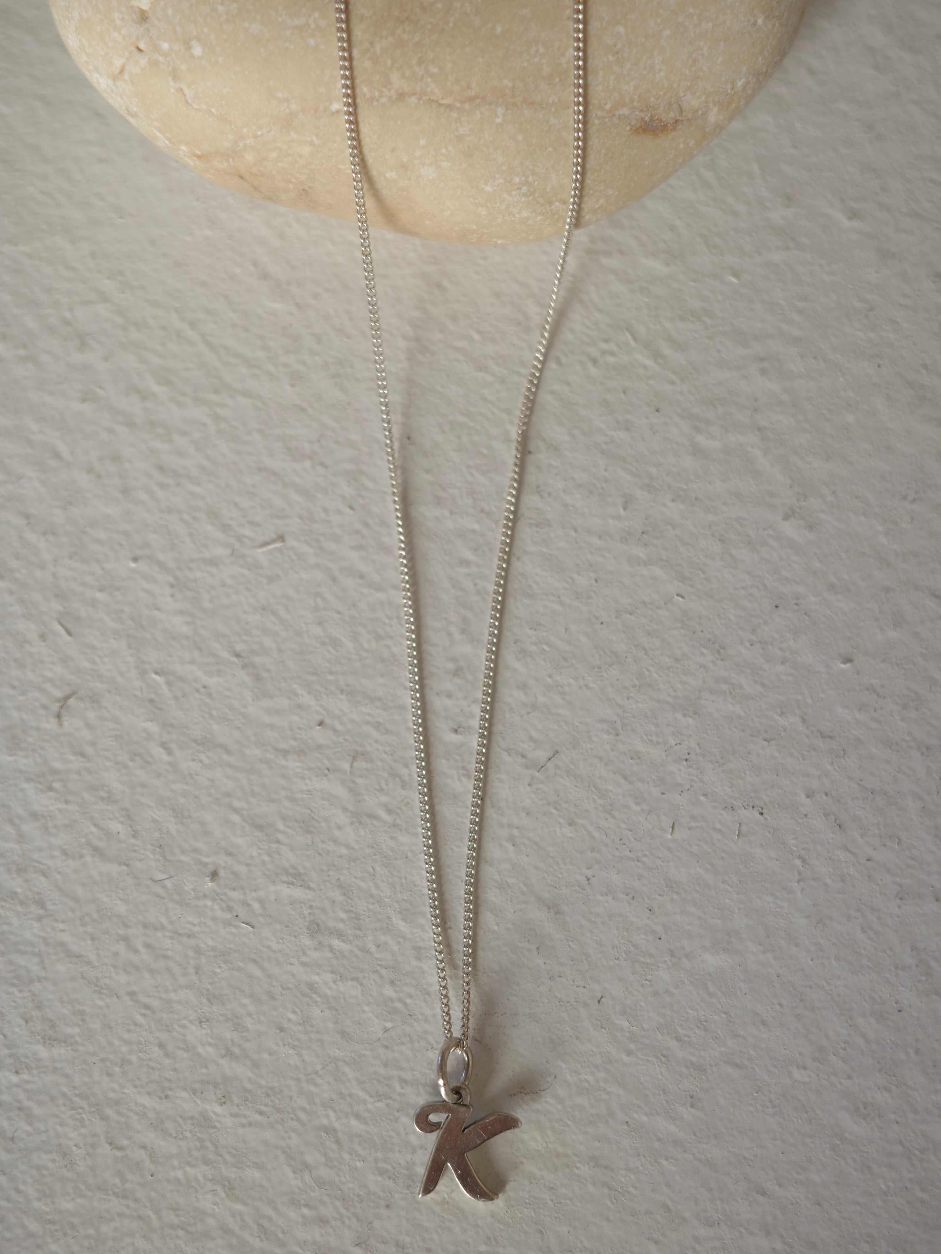 <vintage silver925>initial “K”necklace