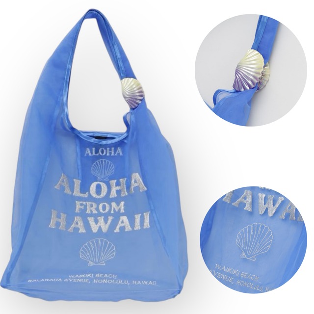 シェルヘアクリップ付 エコバッグ ALOHA