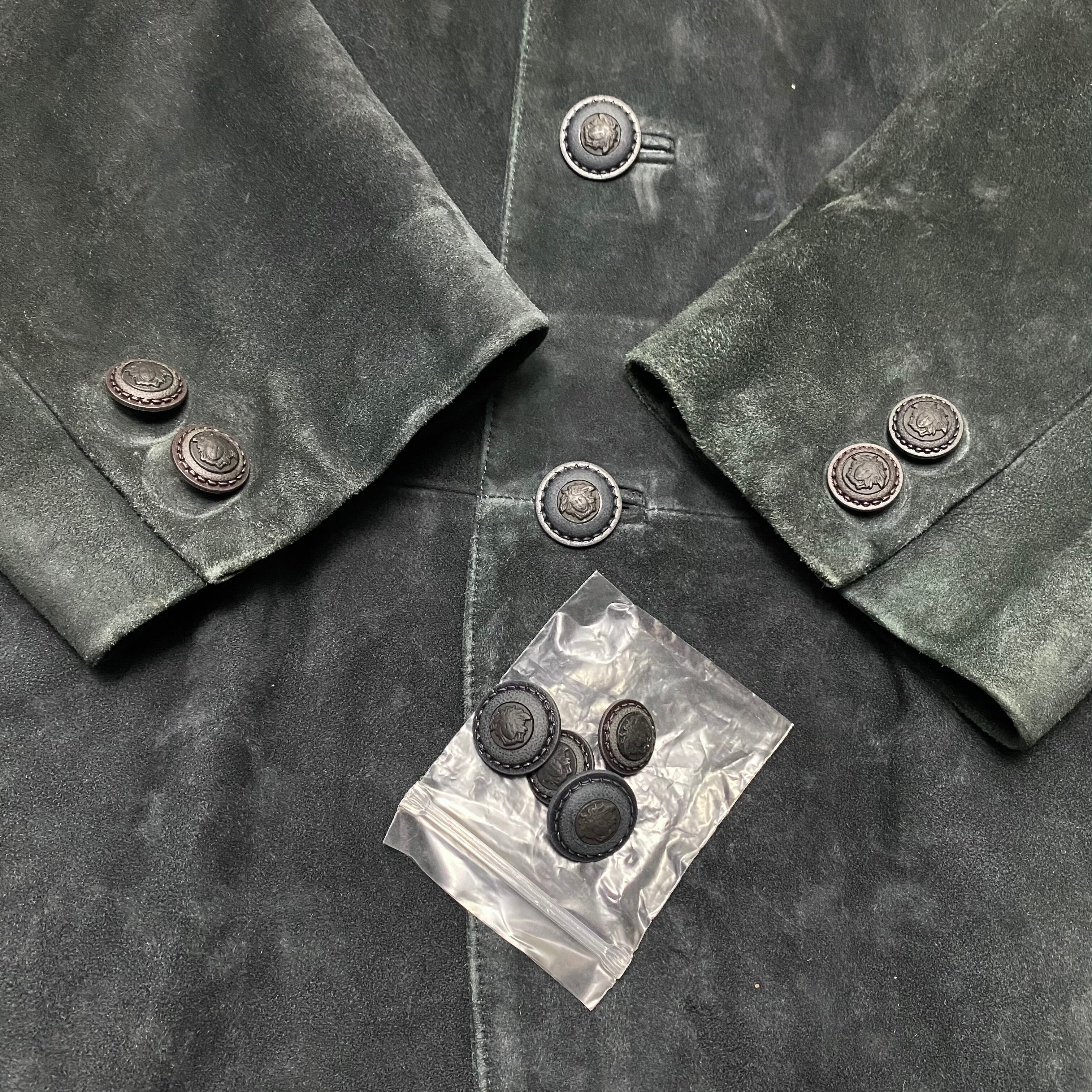 vintage GIANNI VERSACE corduroy switching nubuck tailored jacket