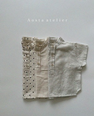 【予約】Linen petit neck shirt (R0100)