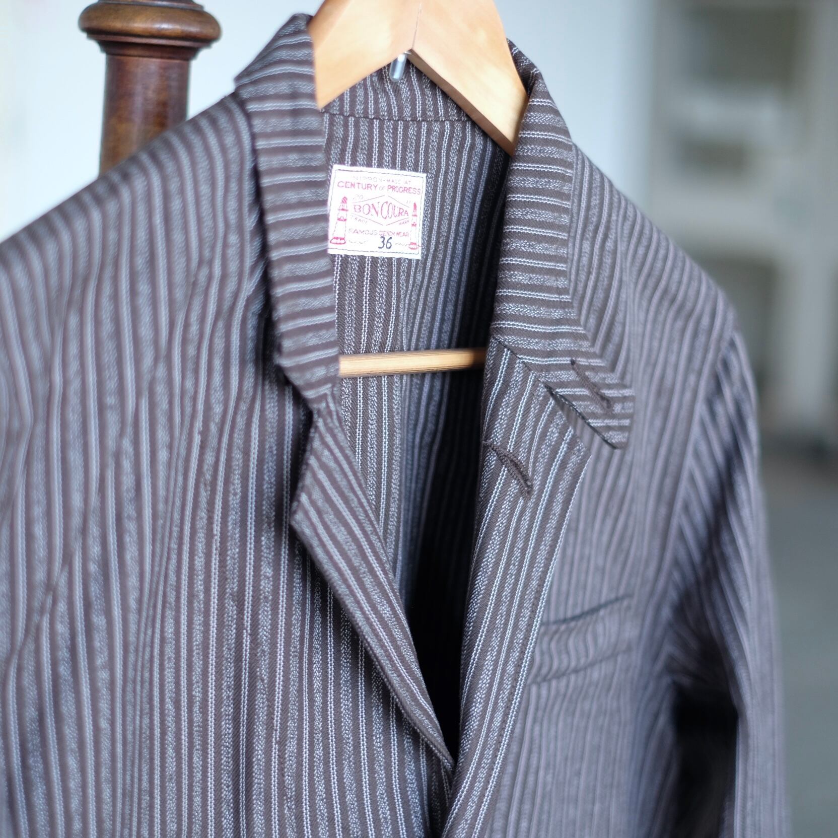 BONCOURA x STRAY SHEEP LIMITED STRIPE COTTON JACKET | STRAYSHEEP 