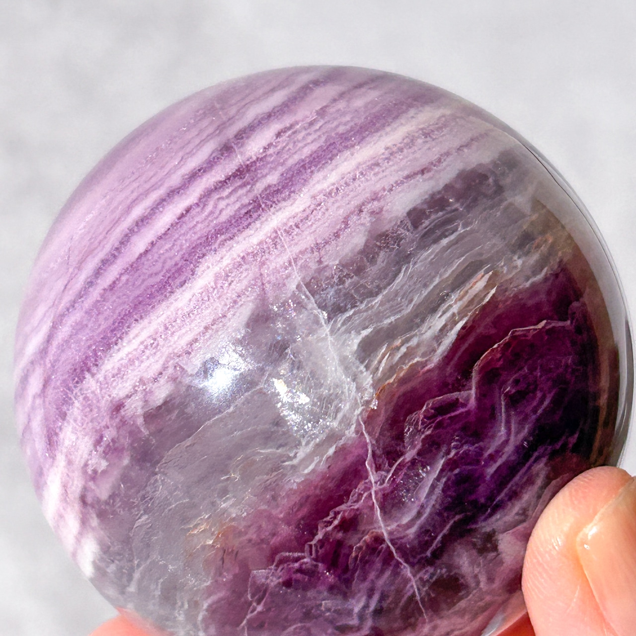 パープルシルキーフローライト スフィア * Fluorite * 天然石