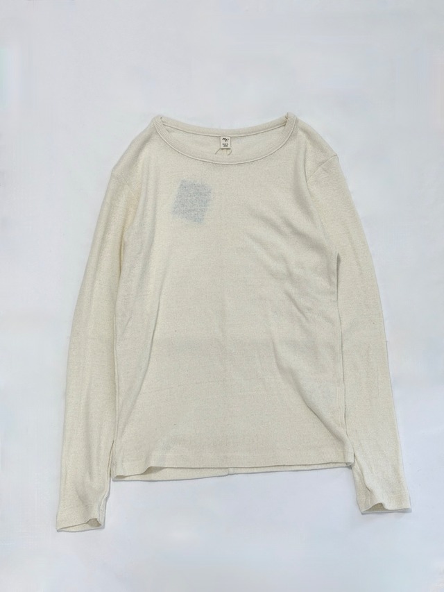 me.・washable silkフライス天竺　ロングスリーブ・ivory