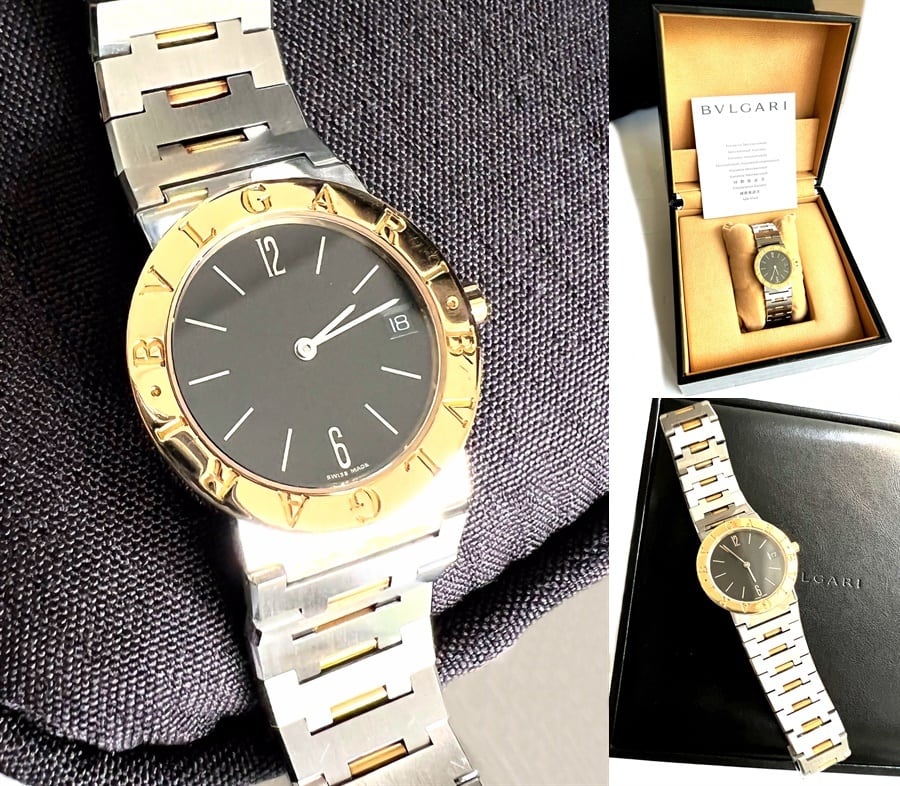 BVLGARI ブルガリブルガリ K18 YG 750 ブラック BB33SGD 時計 メンズ