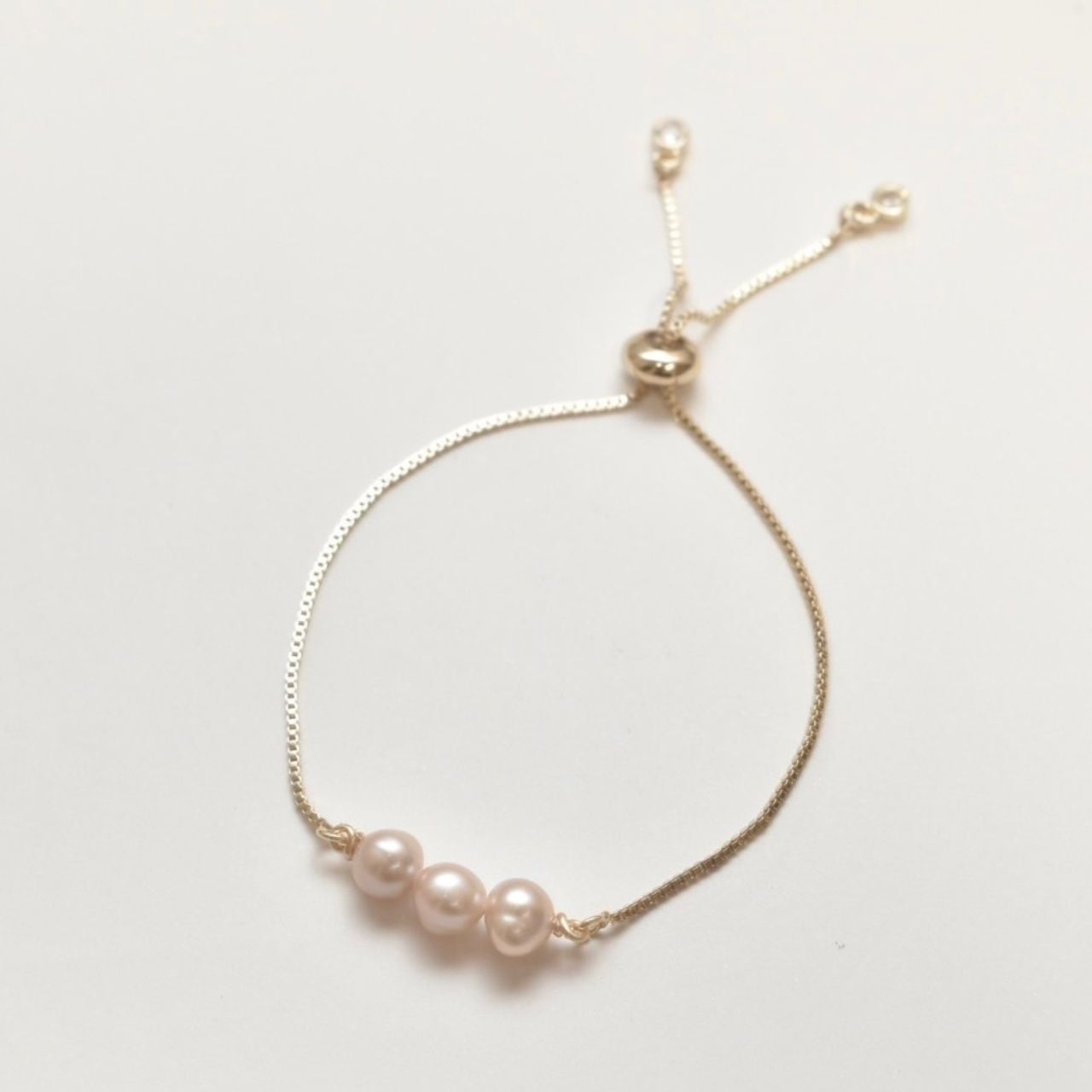 【衣】coscos 3連ピンクパールスライドブレスレット