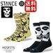 Stance ソックス スタンス MISFITS x Stance Crew Socks 靴下 ミスフィット メンズ 25.5-29.0cm ギフト 男性 彼氏 プレゼント 贈り物 ゴルフ ゴルフソックス 厚手 スポーツ トレーニング Beware(BEW_BLK) L25.5-29cm