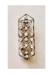 フランス 中世的曲線と多面角ガラスの静かなバックル又はマント用ホック アンティーク