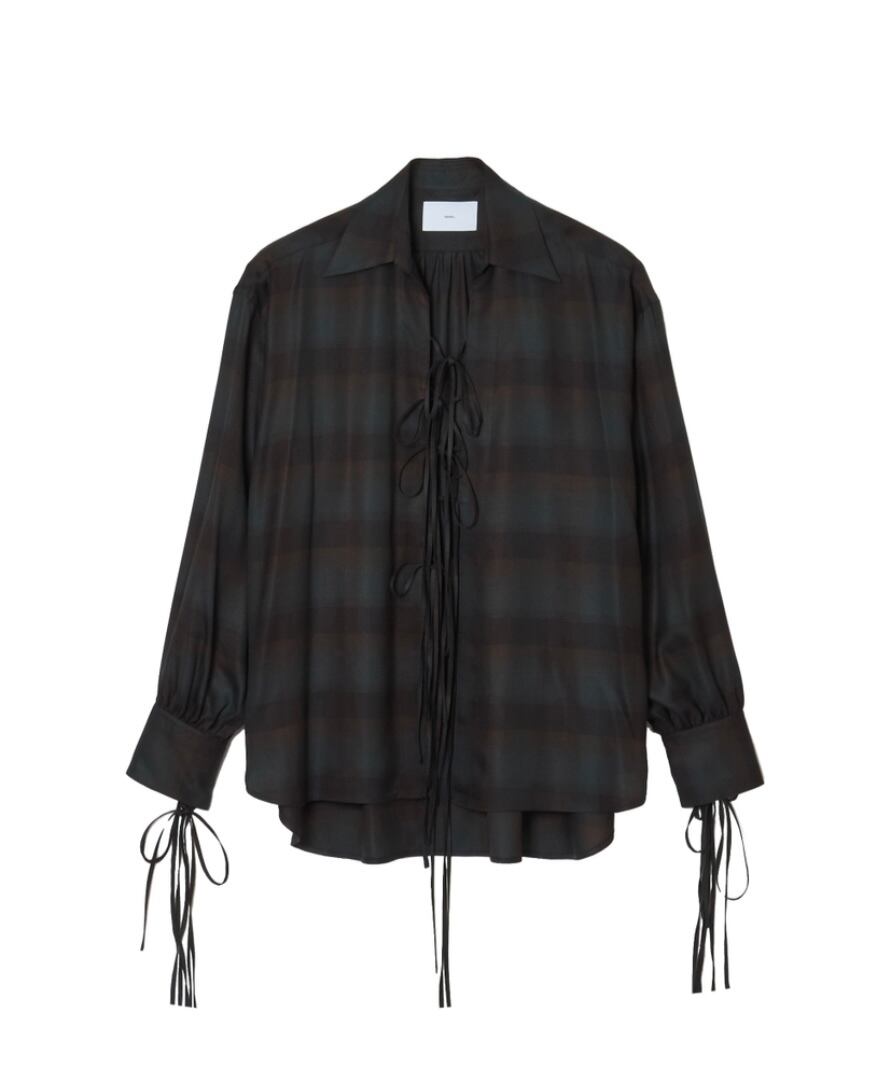 トップス 25AW SUGERHILL PLAID STRING SHIRTS 25AW】SUGARHILL PLAID STRING SHIRTS (DEEP GREEN) 25330505 | IAAAM