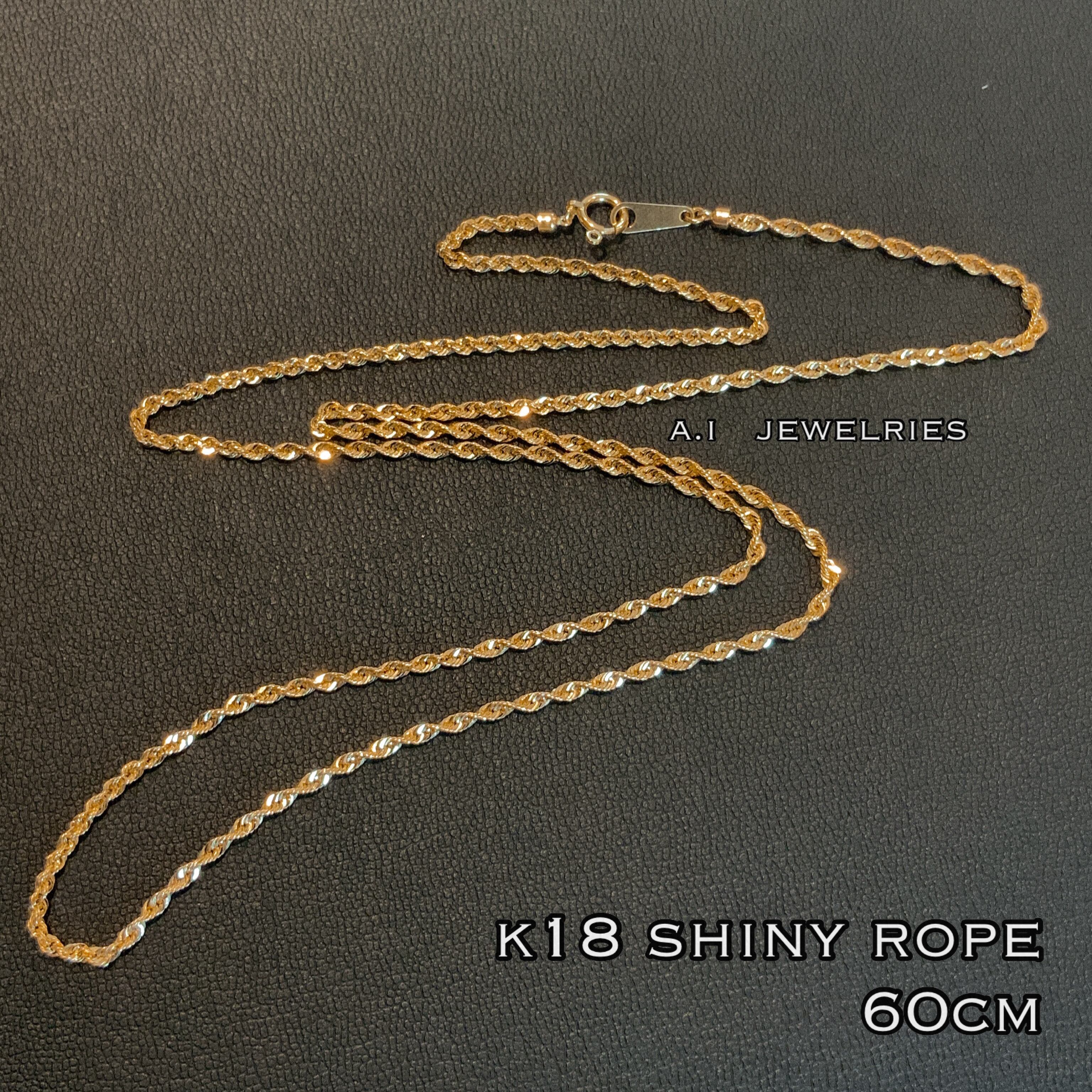 18金 ネックレス 2.1g 60cm K18 ロープチェーン | twobite.ca
