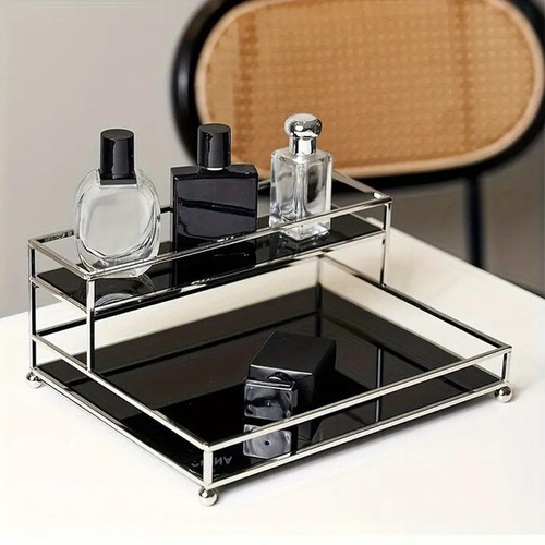 小物 収納 ラック 化粧品収納 2層 収納棚 メイクアップオーガナイザー アクセサリー 玄関 おしゃれ 北欧