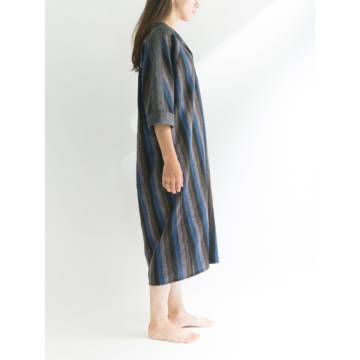 【Made in France】Pull over shirt one-piece（フランス製 プルオーバー シャツワンピース）8d
