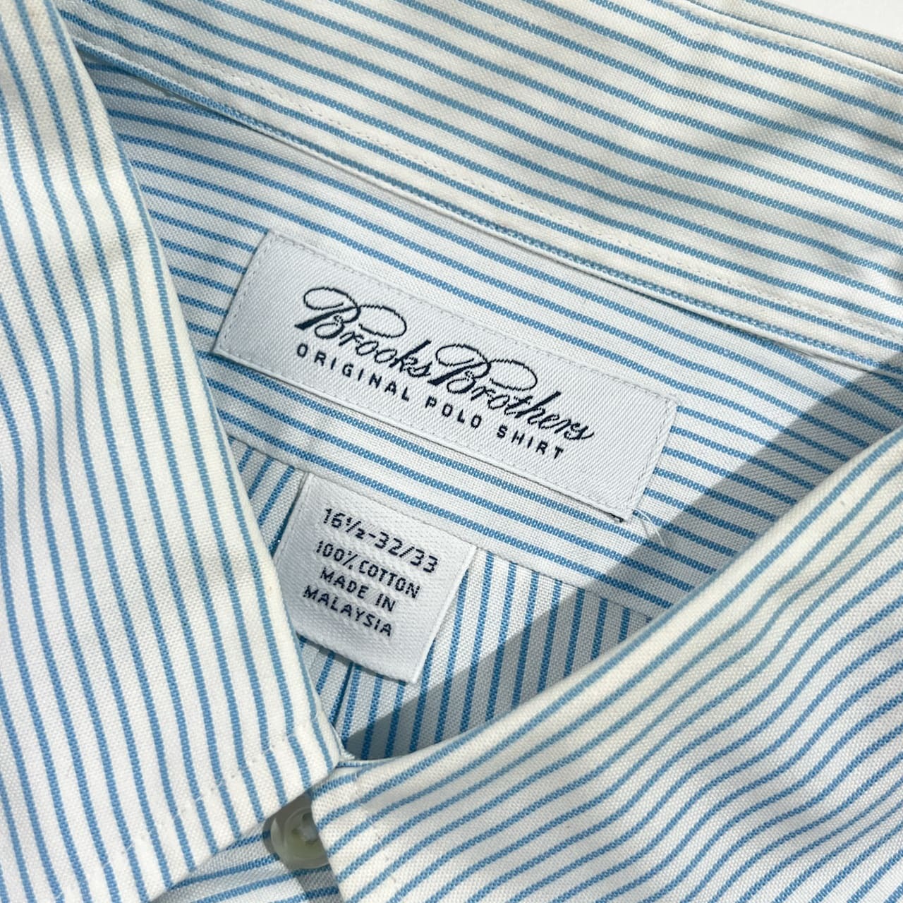 Brooks Brothers ブルックスブラザーズ ストライプ BD ボタンダウン 長袖 ワイシャツ ドレスシャツ サイズ 16 1/2-32/33 /ブルー系 メンズ トラッド